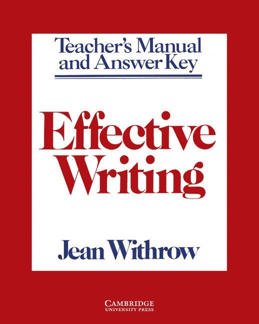 Effective Writing Teacher's Manual 1