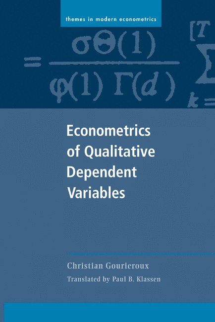 Econometrics of Qualitative Dependent Variables 1
