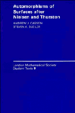 Andrew J. Casson, Steven A. Bleiler - Automorphisms of Surfaces after Nielsen and Thurston, Inbunden