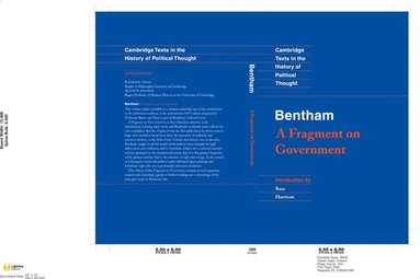 Jeremy Bentham, Ross Harrison - Bentham: A Fragment on Government, Inbunden
