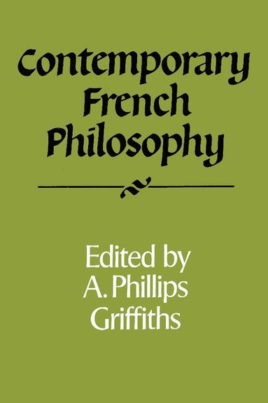 bokomslag Contemporary French Philosophy