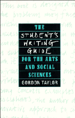 Gordon Taylor - The Student's Writing Guide for the Arts and Social Sciences, Inbunden