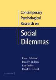 bokomslag Contemporary Psychological Research on Social Dilemmas