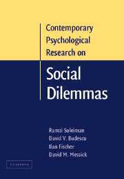 Ramzi Suleiman, David V. Budescu, Ilan Fischer, David M. Messick - Contemporary Psychological Research on Social Dilemmas, Häftad