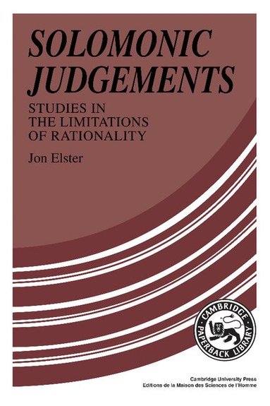Jon Elster - Solomonic Judgements, Häftad