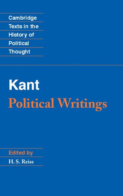Immanuel Kant, H. S. Reiss - Kant: Political Writings, Inbunden