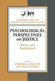 bokomslag Psychological Perspectives on Justice