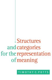 bokomslag Structures and Categories for the Representation of Meaning