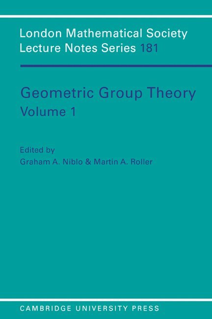 Geometric Group Theory: Volume 1 1