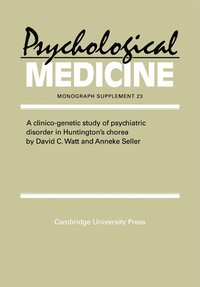bokomslag A Clinico-Genetic Study of Psychiatric Disorder in Huntington's Chorea