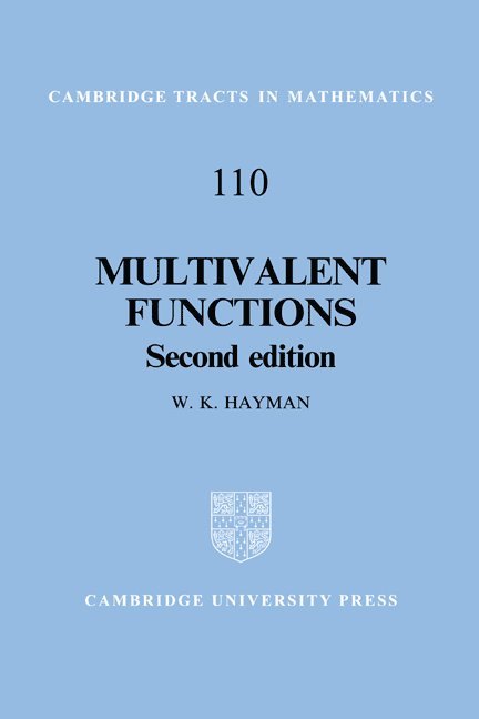 W. K. (University of London) Hayman, W. K. Hayman, Hayman W. K., Bela Bollobas - Multivalent Functions, Inbunden