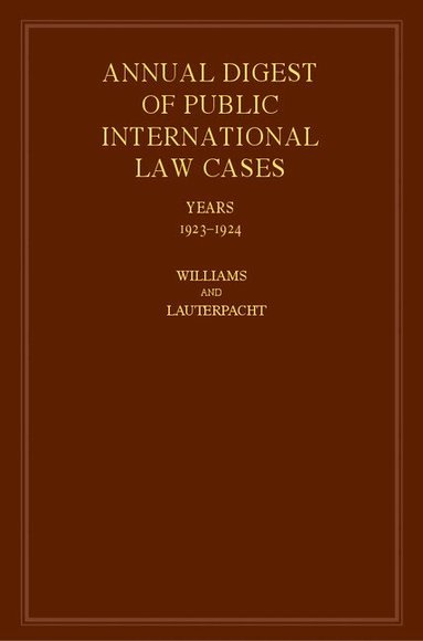 John Fischer Williams, H. Lauterpacht - International Law Reports, Inbunden