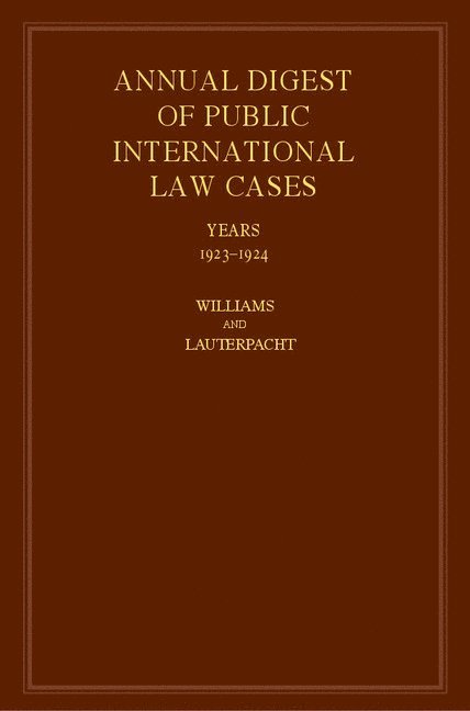 John Fischer Williams, H. Lauterpacht - International Law Reports, Inbunden