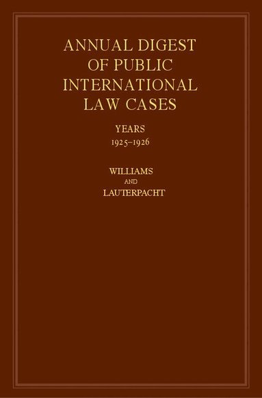 John Fischer Williams, H. Lauterpacht - International Law Reports, Inbunden