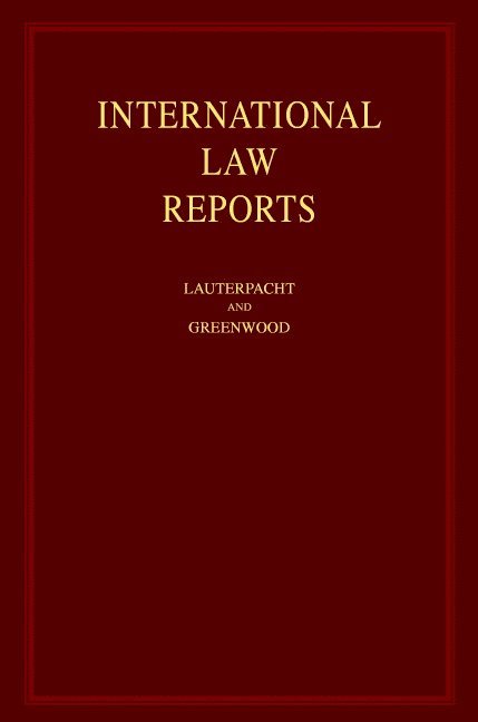E. Lauterpacht - International Law Reports, Inbunden
