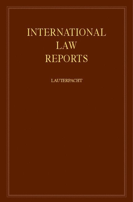 E. Lauterpacht - International Law Reports, Inbunden. Tillgänglighet: Lägg i varukorg