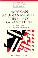 Lex Donaldson - American Anti-Management Theories of Organization, Inbunden