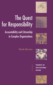 Mark Bovens, The Netherlands) Bovens, Mark (Universiteit Utrecht, M. A. P. Bovens, Robert E. Goodin - Quest for Responsibility, Inbunden