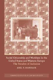 Joel F. Handler - Social Citizenship and Workfare in the United States and Western Europe, Häftad
