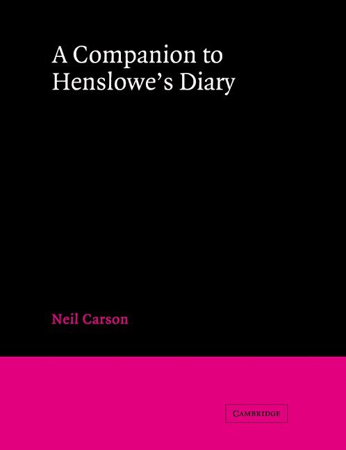 A Companion to Henslowe's Diary 1