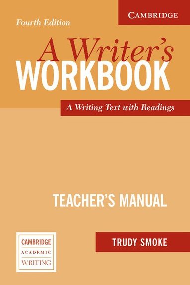 Trudy Smoke - A Writer's Workbook Teacher's Manual, Häftad