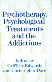 Griffith Edwards, Christopher Dare - Psychotherapy, Psychological Treatments and the Addictions, Inbunden