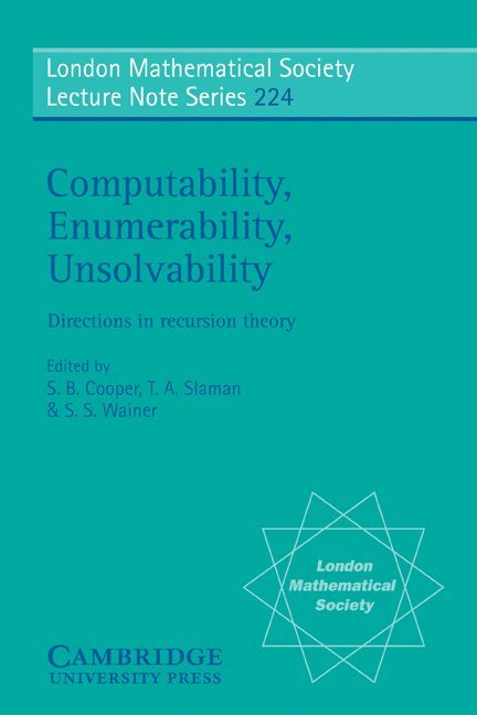 Computability, Enumerability, Unsolvability 1
