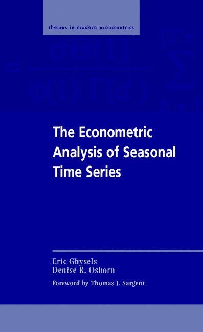 The Econometric Analysis of Seasonal Time Series 1