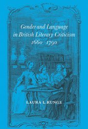 bokomslag Gender and Language in British Literary Criticism, 1660-1790