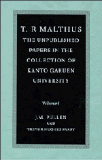 T. R. Malthus, John Pullen, Trevor Hughes Parry - T. R. Malthus: The Unpublished Papers in the Collection of Kanto Gakuen University, Inbunden