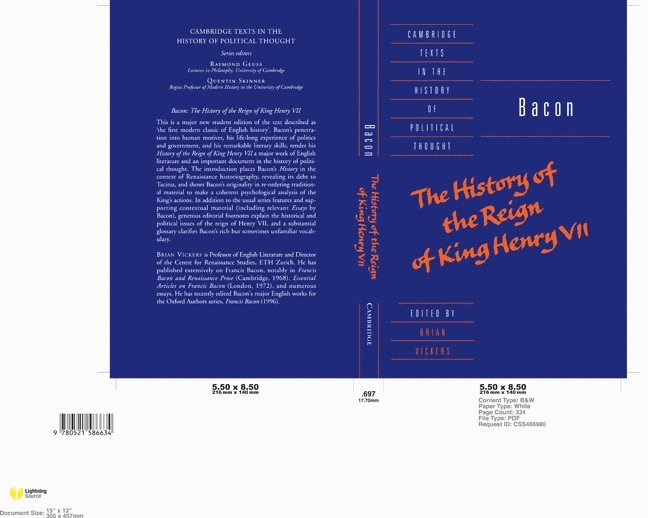 Francis Bacon, Zurich) Vickers, Brian (Centre for Renaissance Studies, Swiss Federal Institute of Technology, Raymond Geuss, Quentin Skinner - Bacon: The History of the Reign of King Henry VII and Selected Works, Häftad