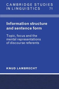 bokomslag Information Structure and Sentence Form