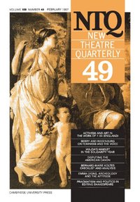 bokomslag New Theatre Quarterly 49: Volume 13, Part 1