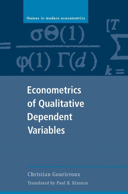 Econometrics of Qualitative Dependent Variables