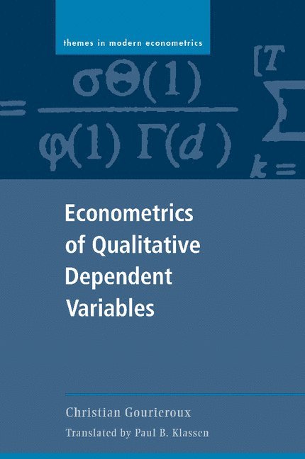 Econometrics of Qualitative Dependent Variables 1