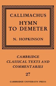 Callimachus, Neil Hopkinson - Callimachus: Hymn to Demeter, Häftad