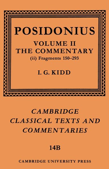 Posidonius, I. G. Kidd, James Diggle - Posidonius: Fragments: Volume 2, Commentary, Part 2, Häftad