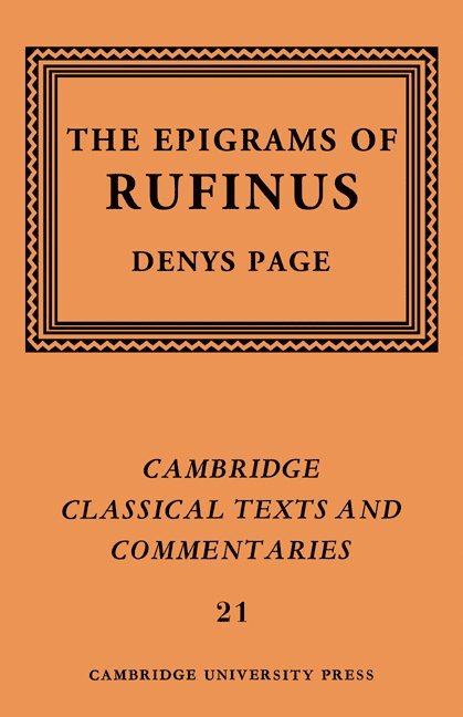Rufinus: The Epigrams of Rufinus 1