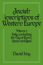 bokomslag Jewish Inscriptions of Western Europe: Volume 1, Italy (excluding the City of Rome), Spain and Gaul