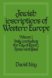 David Noy, Lampeter) Noy, David (University of Wales - Jewish Inscriptions of Western Europe: Volume 1, Italy (excluding the City of Rome), Spain and Gaul, Häftad