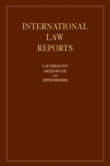 Elihu Lauterpacht, C. J. Greenwood, A. G. Oppenheimer - International Law Reports, Inbunden