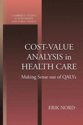 bokomslag Cost-Value Analysis in Health Care