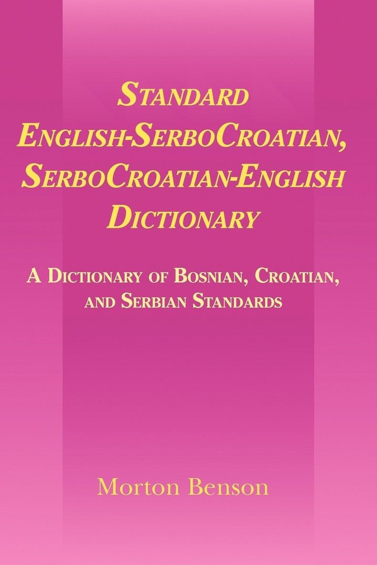 Standard English-SerboCroatian, SerboCroatian-English Dictionary 1