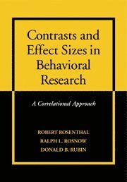 bokomslag Contrasts and Effect Sizes in Behavioral Research