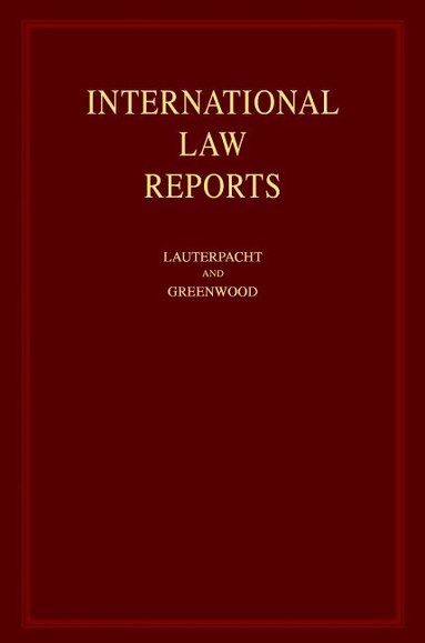 Elihu Lauterpacht, C. J. Greenwood, A. G. Oppenheimer - International Law Reports, Inbunden