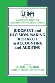 Robert H. Ashton, Alison Hubbard Ashton, North Carolina) Ashton, Robert H. (Duke University, North Carolina) Ashton, Alison Hubbard (Duke University - Judgment and Decision-Making Research in Accounting and Auditing, Häftad
