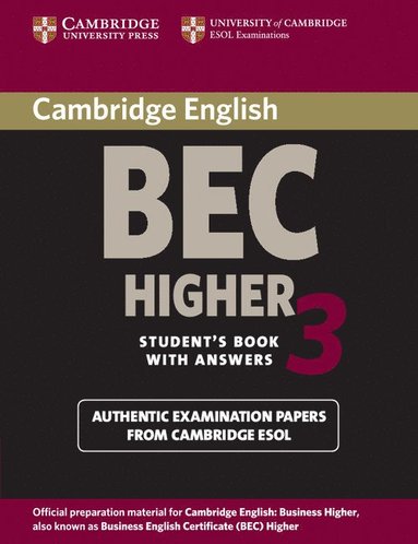 bokomslag Cambridge BEC Higher 3 Student's Book with Answers