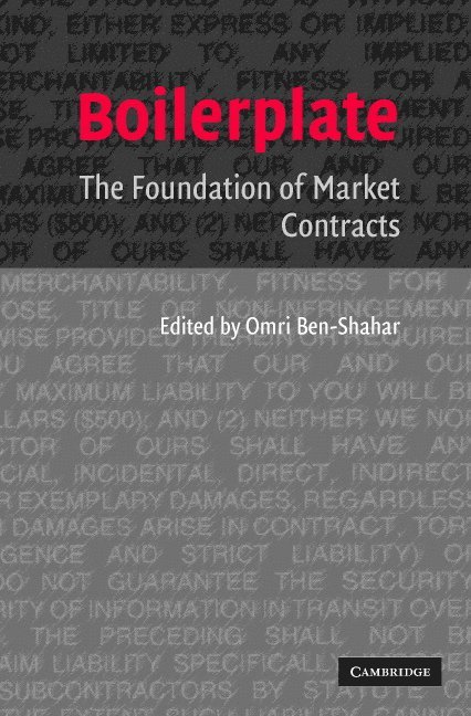 Ann Arbor) Ben-Shahar, Omri (University of Michigan, Omri Ben-Shahar - Boilerplate, Häftad