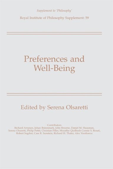 bokomslag Preferences and Well-Being