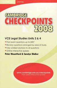 bokomslag Cambridge Checkpoints Vce Legal Studies Units 3 and 4 2008